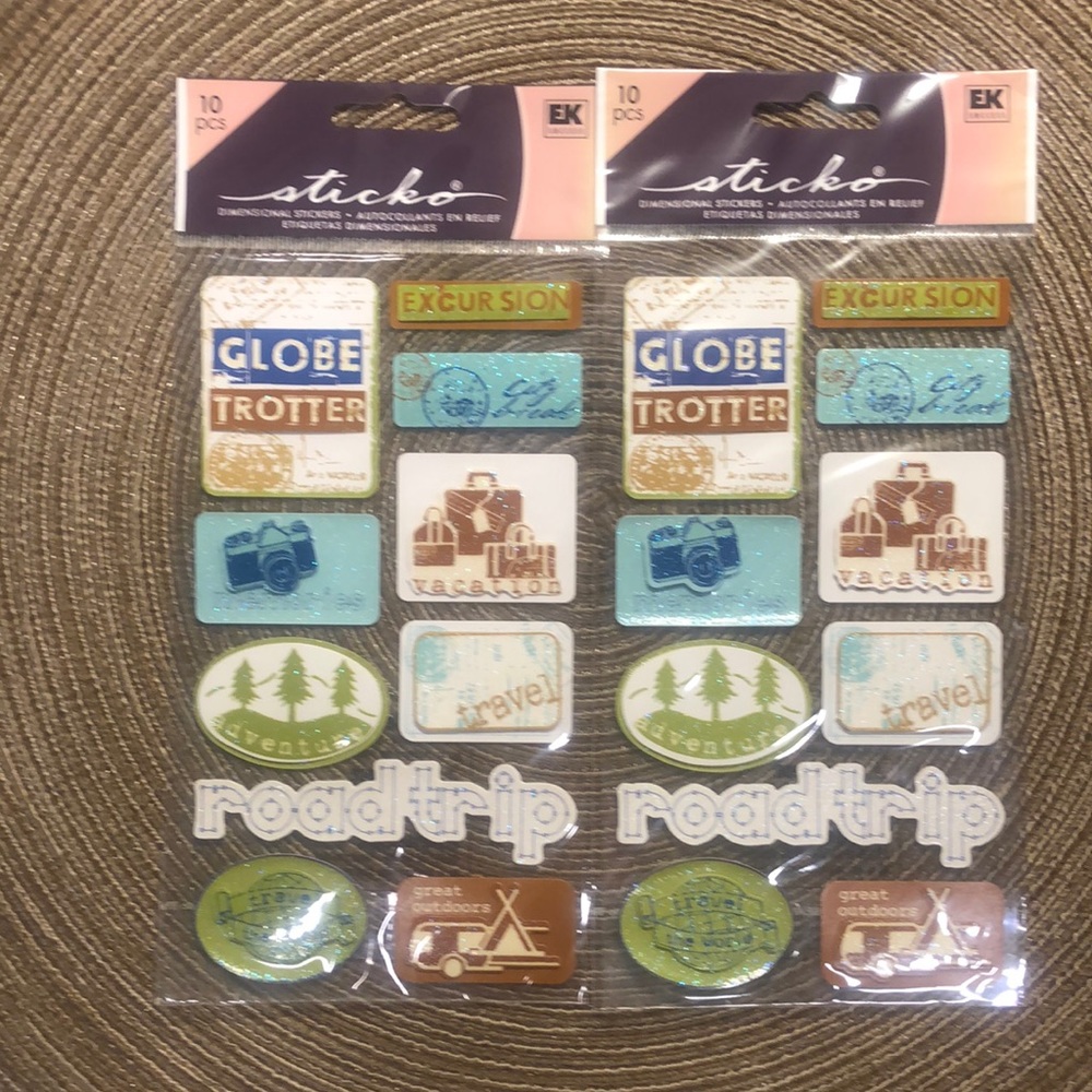 2 Pkgs Sticko Travel Sign Stickers